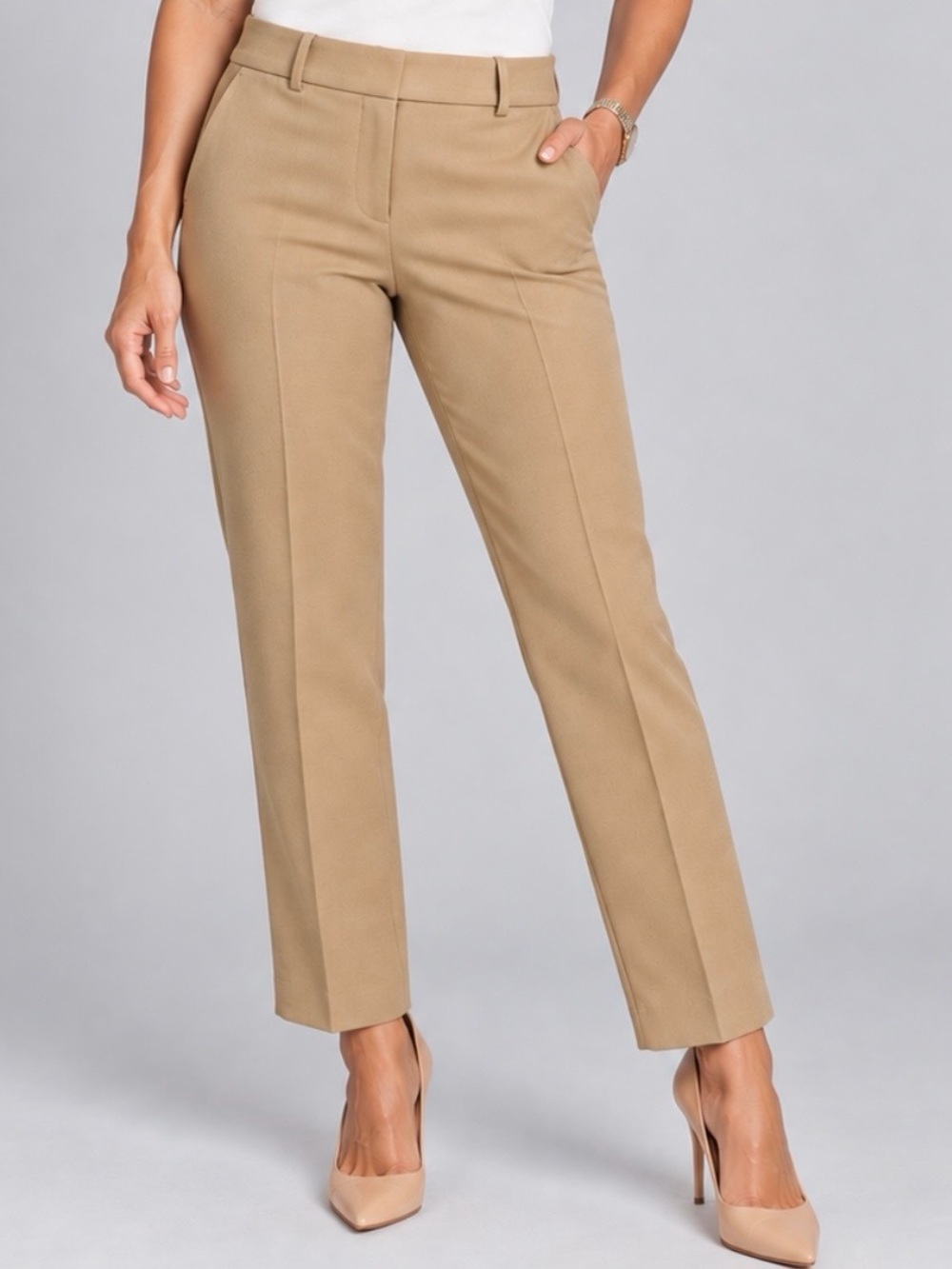 Ann Taylor Thick Weight Tailored Pants in Camel